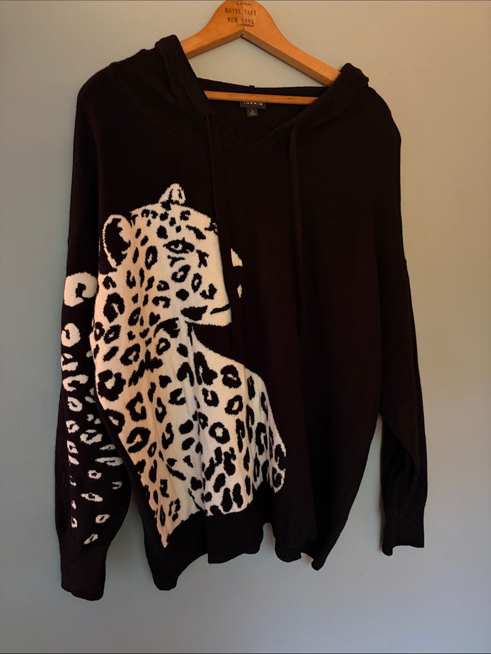 TORRID Leopard Intarsia Hooded Sweater